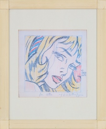 A Roy Lichtenstein Girl With Hair Ribbon Reproduction Print
