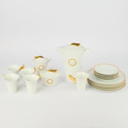 A "Medallion Meandre D'or" Versace Eighteen Piece Coffee Service
