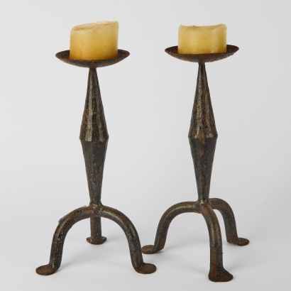 A Pair of Brutalist Style Candlesticks