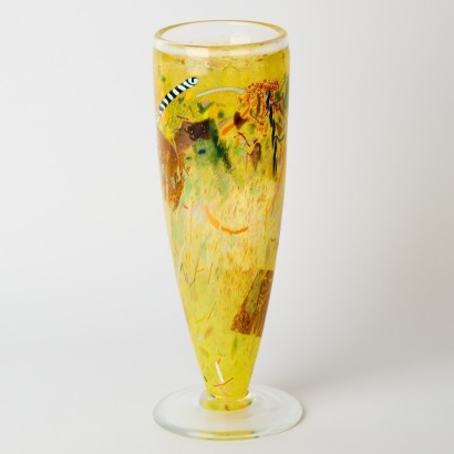A Hand Blown Art Glass Vase by Bertil Vallien for Kosta Boda