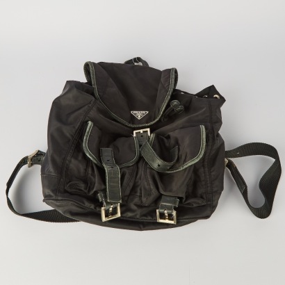 A Prada Black Nylon Backpack