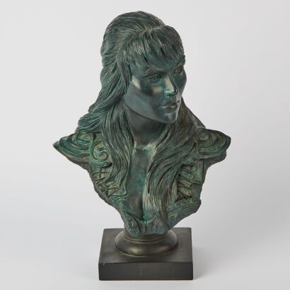 A Vintage Resin Figure of Xena Warrior Princess Designed by Clayburn Moore
