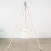 A New Leander Cradle Including Mattress, Protector, Canopy, Stand and Ceiling Hook