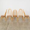 A Set of Five Ercol Windsor Quaker Dining Chairs Model 365 Circa 1960