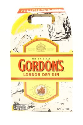 (2) Gordon's London Dry Gin, UK, 1000ml, 47% ABV (Bottled in NZ) (GB)