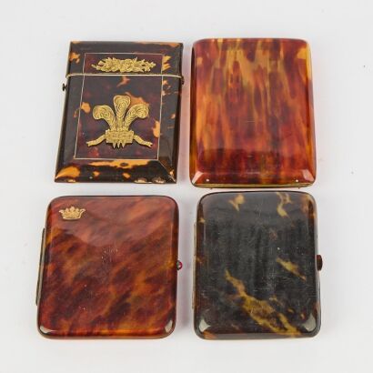 A Set of Four Early 20th Century European Tortoiseshell Cigarette Cases