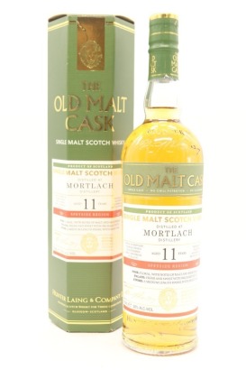 (1) Hunter Laing Single Cask Mortlach 11 Year Old Wine Finished Refill Hogshead 'The Old Malt Cask' Single Malt Scotch Whisky, 50% ABV (GB)