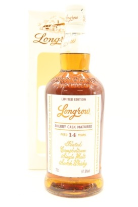 (1) Longrow Sherry Cask Matured 14 Year Old 2018 Release Peated Single Malt Scotch Whisky Campbeltown, 57.8% ABV