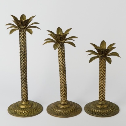 A Trio Of Palm Tree Candle Holders
