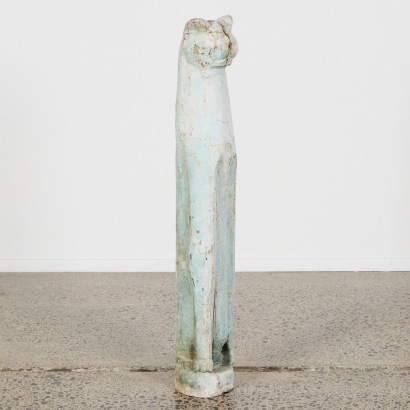 A Tall Carved Cat Pillar