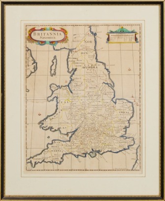A Framed Map of Britain by Robert Morden