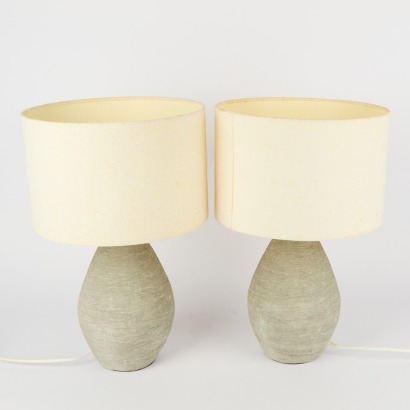 A Pair of Cement Base Table Lamps