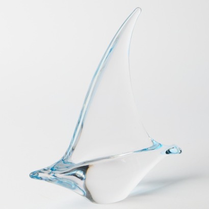 A Modernist Mid Century Glass Sail Boat