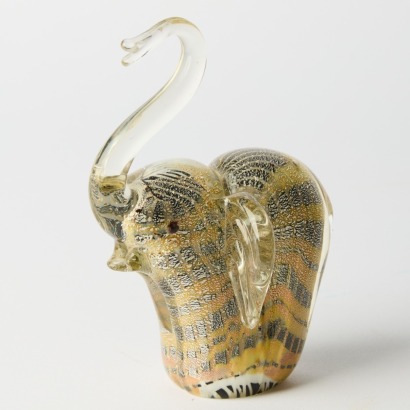 An Art Glass Elephant By Granna Glasbruk