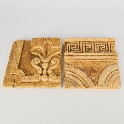 A Pair of Greek Patterned Wall Hangings