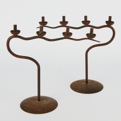 A Pair of Metal Candle Holders