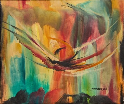 A Pat Larsen Abstract Oil on Canvas