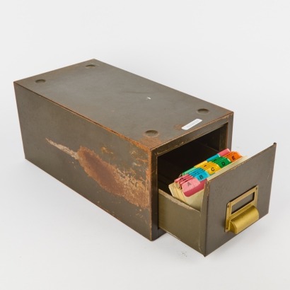 A Retro Metal Single Drawer Filing Cabinet
