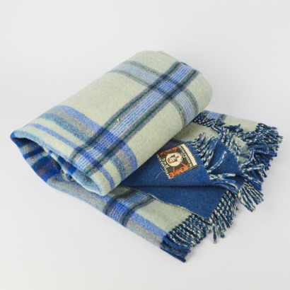 A Vintage Plaid Wool Onehunga Mills Reversible Travel Rug