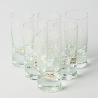 A Set of Six Kosta Boda Nip Glasses