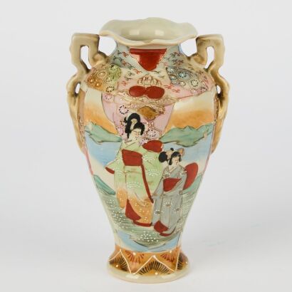 A Japanese 20th century wucai ' figural' vase