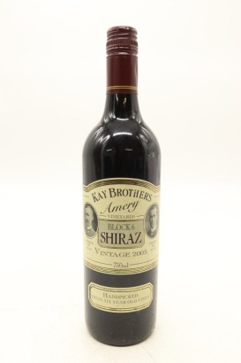 (1) 2003 Kay Brothers Amery Vineyards Block 6 Shiraz, McLaren Vale [RP95] &diams;