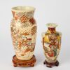 A Set of Two Japanese Mid-20th Century Satsuma Figural Vases
