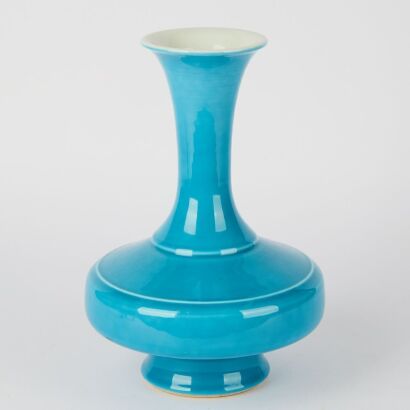 A Chinese 20th Century Sky-blue Glazed Vase