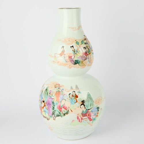 A Chinese 20th Century Famille-rose &lsquo;Immortals&rsquo; Vase