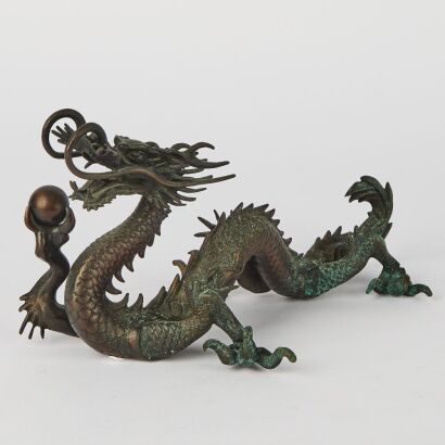 A Japanese Early-Mid 20th Century Bronze Dragon Ornament