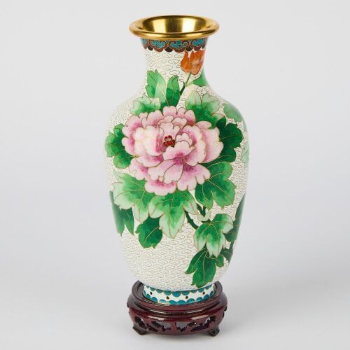 A Chinese Early 20th Century Cloisonn&eacute; &lsquo;Floral&rsquo; Vase