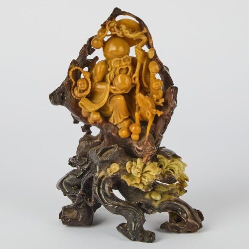 A Chinese Shoushan Stone Figure of Shouxing