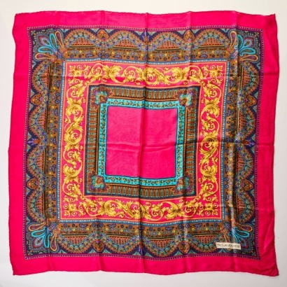 Yves Saint Laurent, 100% Silk Multicolour Scarf, 84cm x 84cm