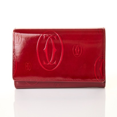 Cartier, Happy Birthday Bordeaux Bifold Wallet with Box