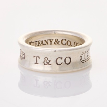 Tiffany & Co, Sterling Silver, &lsquo;1837&rsquo; Narrow Ring with Box