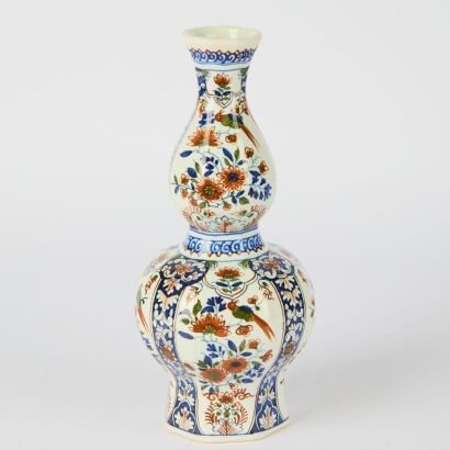 A Chinese Blue and White Painted &lsquo;Bird and Flower&rsquo; Gourd Vase