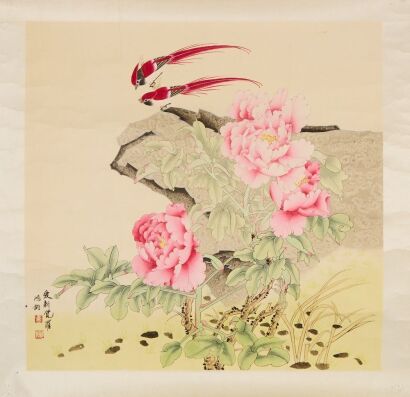 A Chinese Gongbi Bird-and-Flower Painting