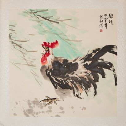A Chinese Ink Painting &lsquo;Rooster Heralding the Dawn&rsquo;