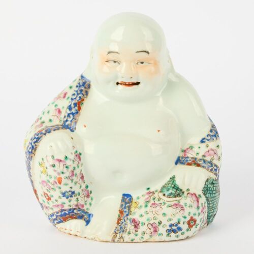 A Chinese Republic Period Famille-rose Figure of Maitreya