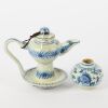 A Chinese Blue and White Teapot AND A Chinese Ming Dynasty Blue and White Small Jar