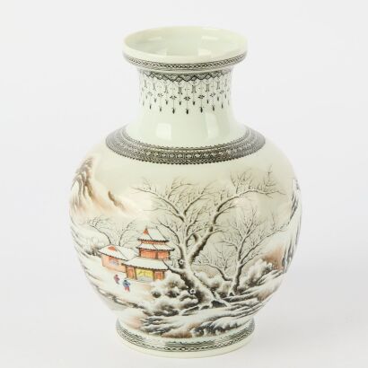 A Chinese &lsquo;Snow Scene&rsquo; Vase