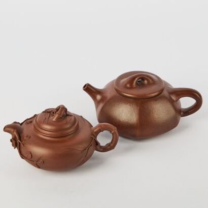 A Set of Two Chinese Purple Clay Teapots