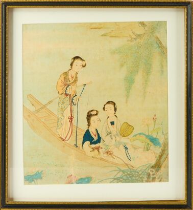 A Set of Two Chinese Paintings of Acient Figures
