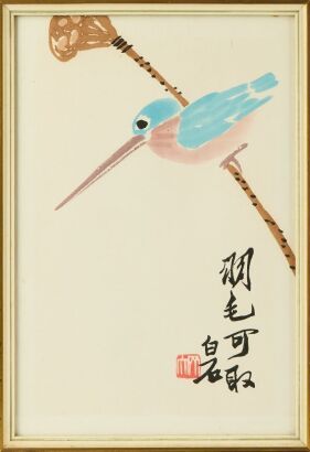 A Set of Three Chinese Woodblock Prints of Birds and Flowers