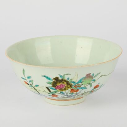 A Chinese Qing Dynasty Famille Rose &lsquo;Fruits And Vegetables&rsquo; Large Bowl