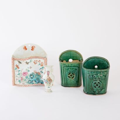 A Group of Four Chinese Qing Dynasty Wall Vases