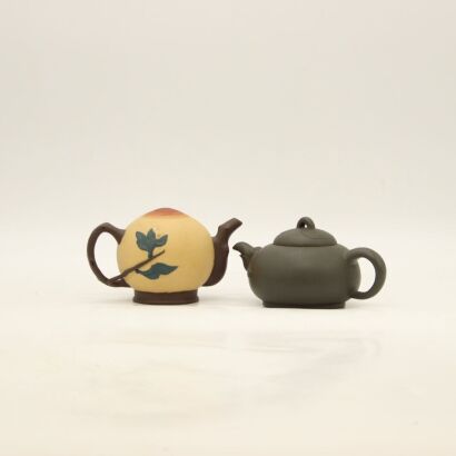 A Set of Two Chinese Purple Clay Teapots