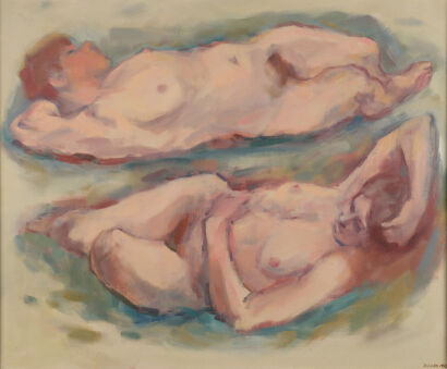 DORIS LUSK Two Reclining Women: Life Study