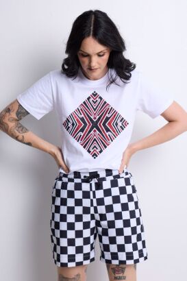 WORLD LOVES REUBEN PATERSON Listen To Your Kuia- Glitter T-Shirt - White