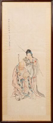 A Chinese Painting &lsquo;God Of Longevity&rsquo;